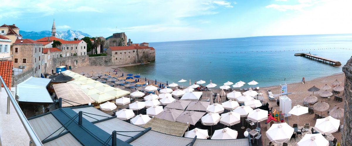 obiekt, teren hotelu, plaża