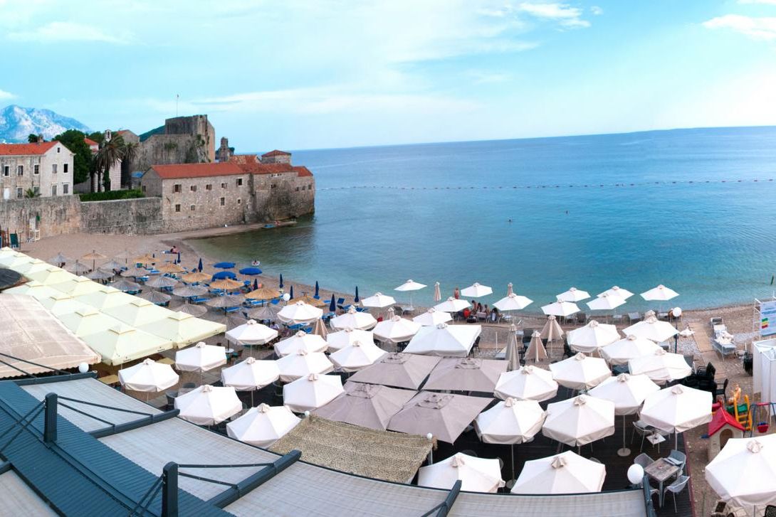 obiekt, teren hotelu, plaża