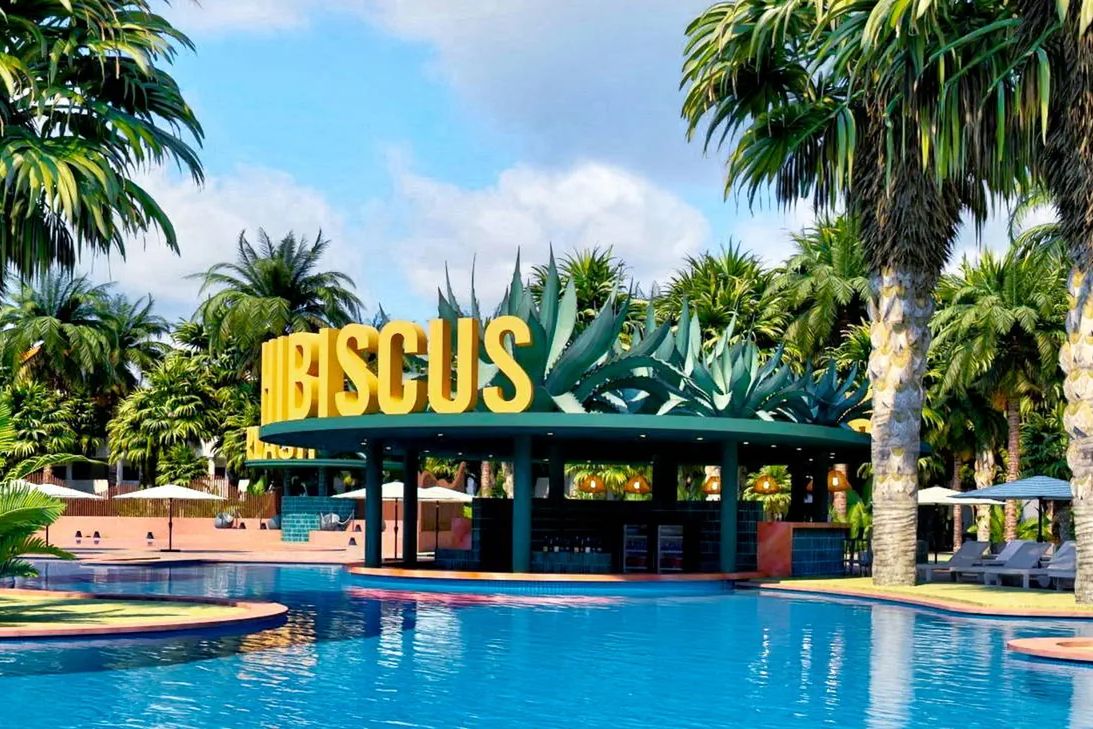 teren hotelu, basen, pool bar