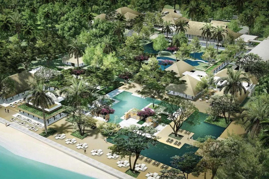obiekt, teren hotelu, plaża