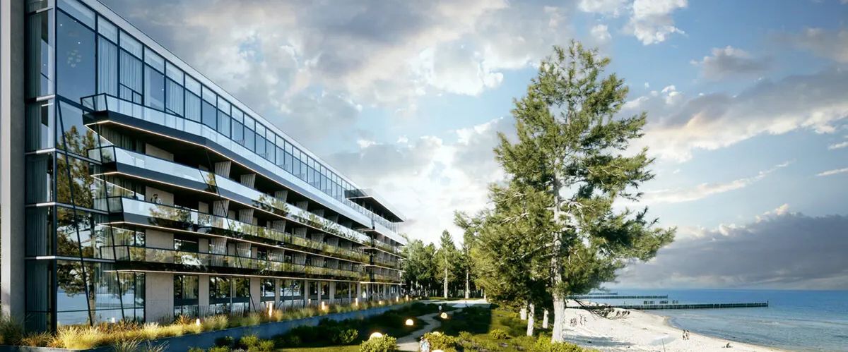 obiekt, teren hotelu, plaża