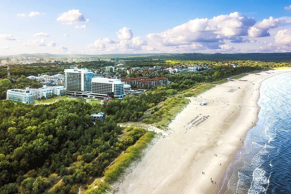 obiekt, teren hotelu, plaża