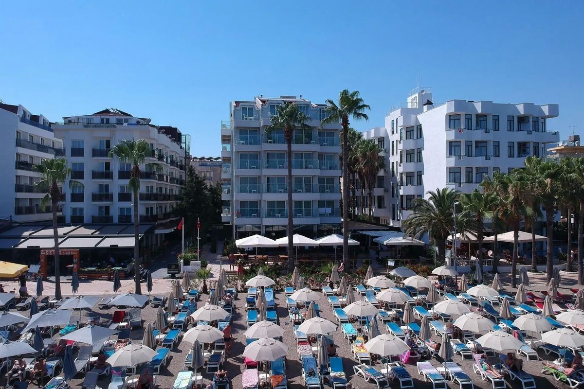 obiekt, teren hotelu, plaża