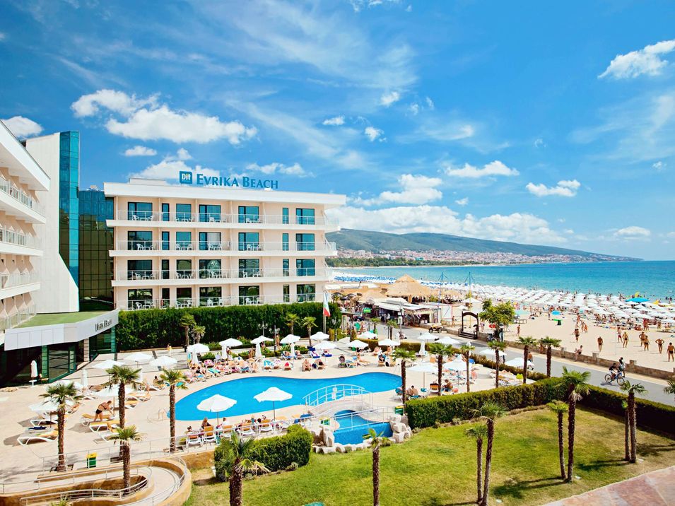 obiekt, teren hotelu, basen, plaża