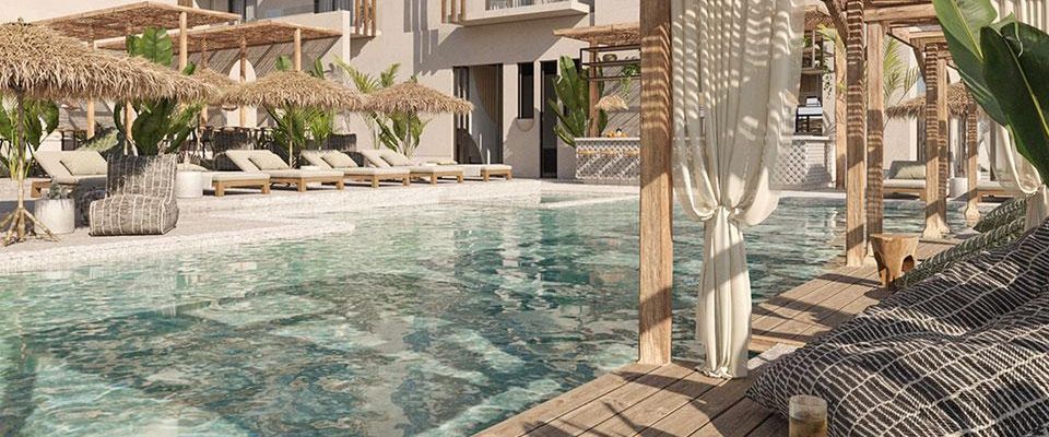 obiekt, teren hotelu, basen