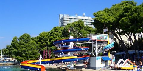 plaża, zjeżdżalnia, obiekt