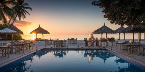 restauracja, plaża, basen