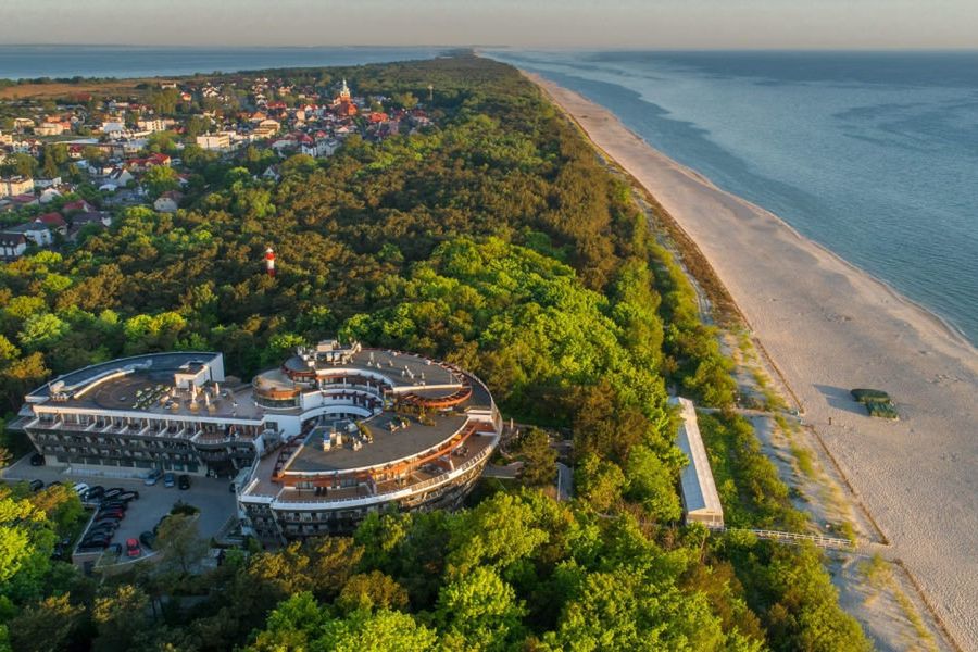 obiekt, teren hotelu, plaża