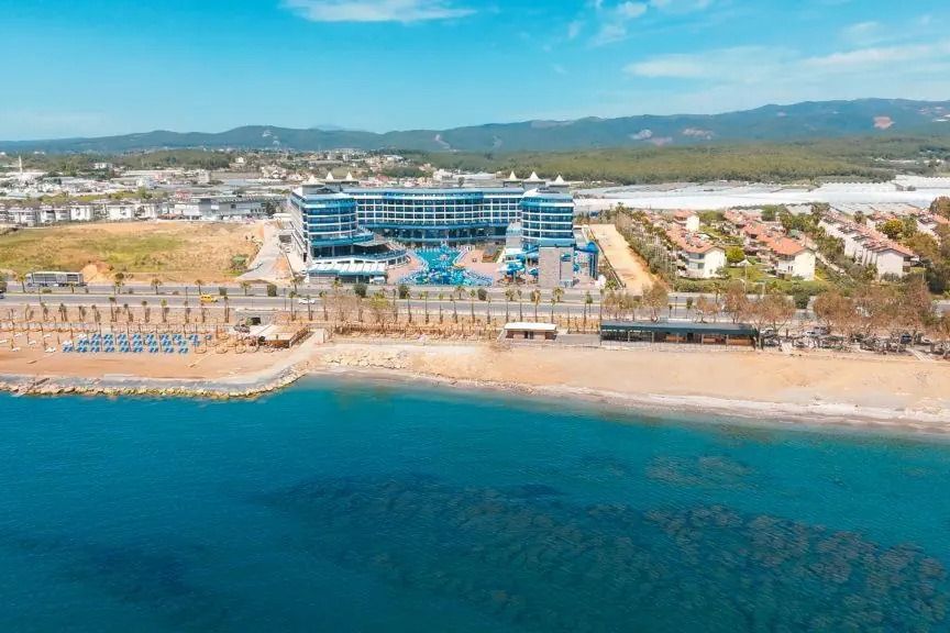 obiekt, teren hotelu, plaża