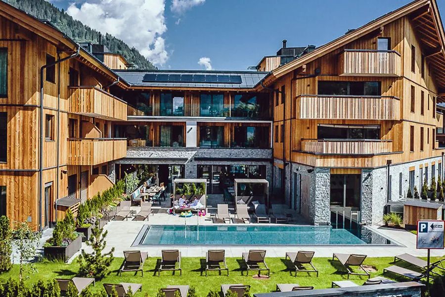 obiekt, teren hotelu, basen