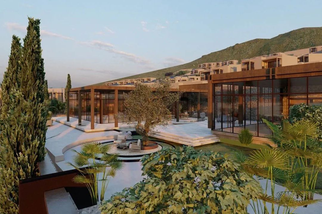 góry, teren hotelu, obiekt