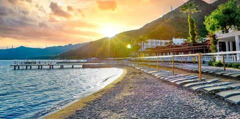 obiekt, teren hotelu, plaża