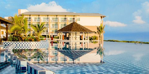 obiekt, teren hotelu, basen