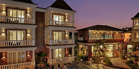 obiekt, teren hotelu, basen