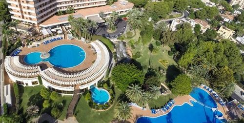 obiekt, teren hotelu, basen