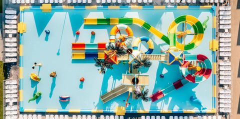 aquapark, zjeżdżalnia, brodzik