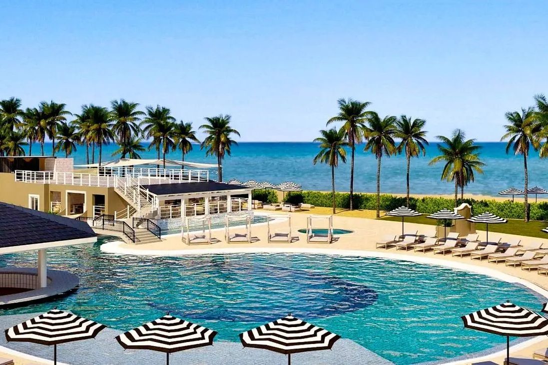 teren hotelu, plaża, basen
