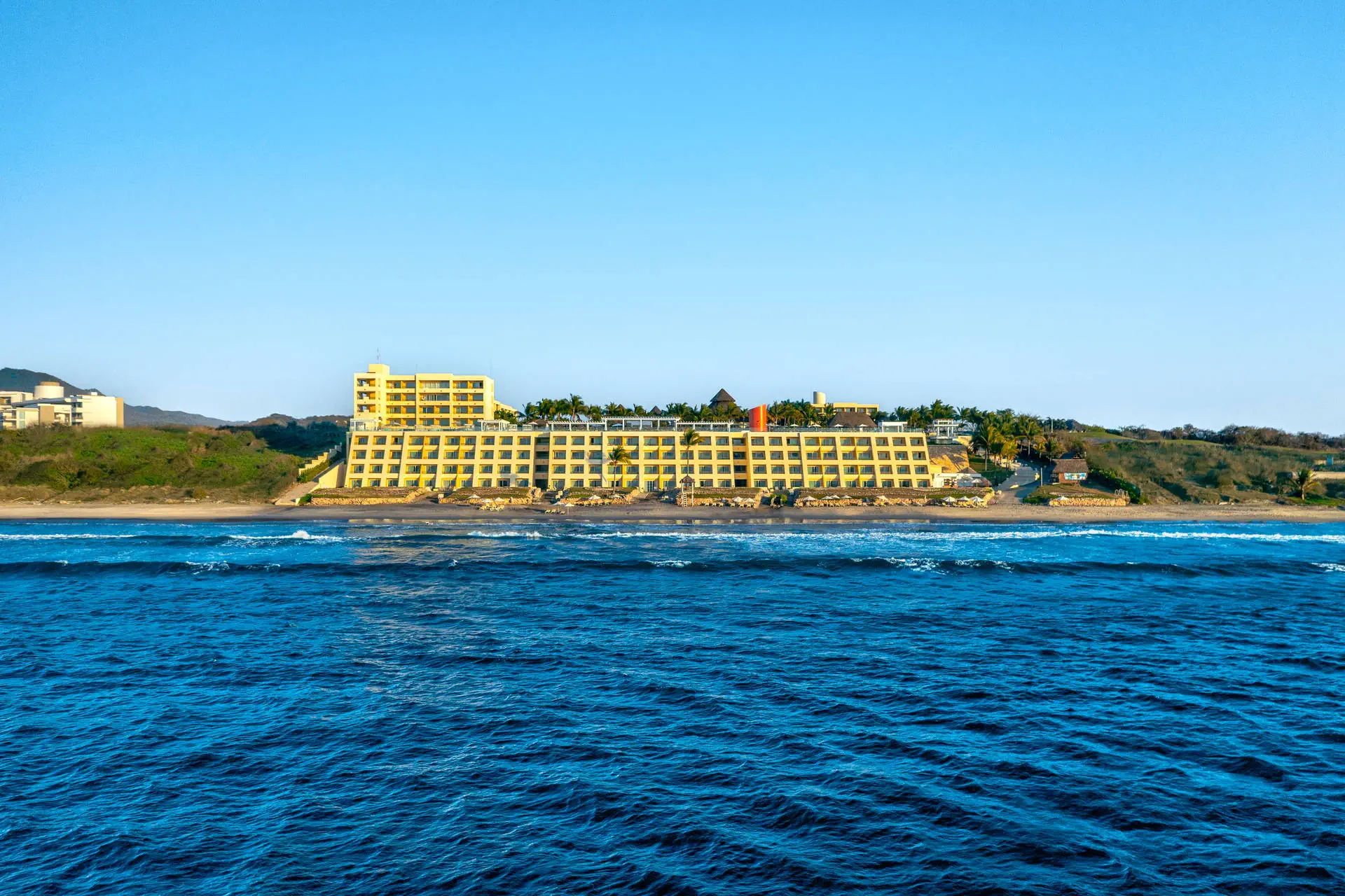 obiekt, teren hotelu, plaża