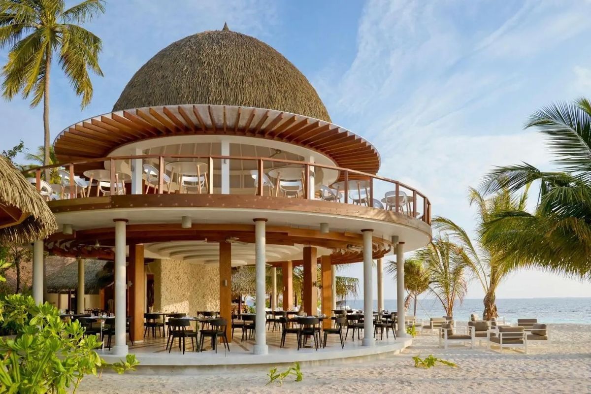 plaża, restauracja