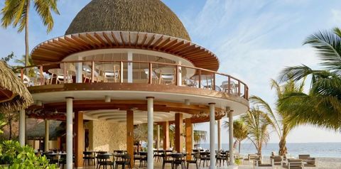 plaża, restauracja