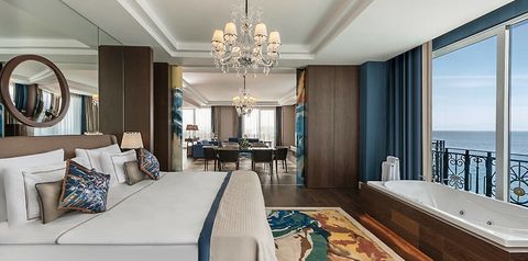 pokój, apartament, pokój z widokiem na morze