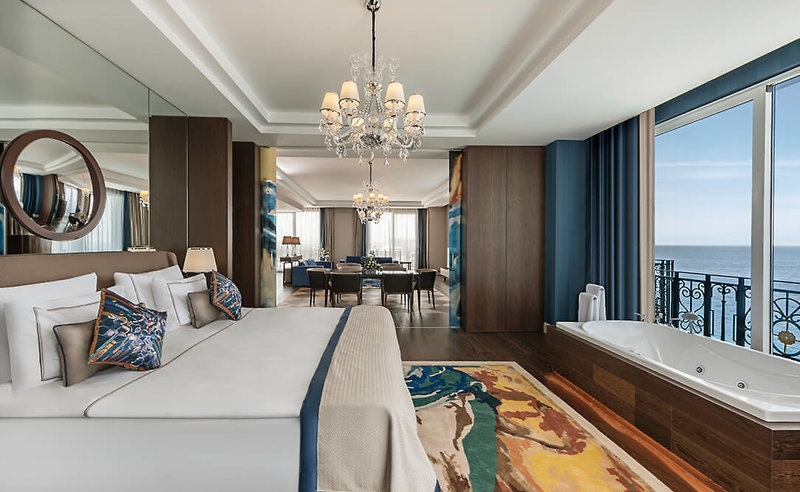 pokój, apartament, pokój z widokiem na morze