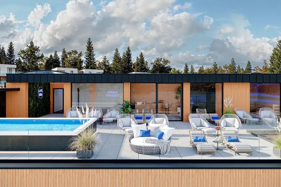 teren hotelu, basen, jacuzzi