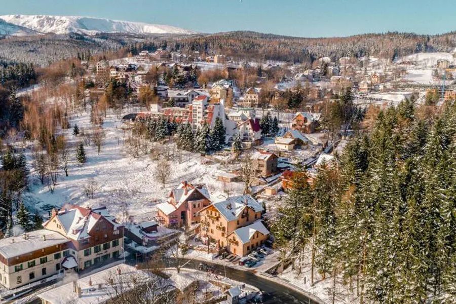 obiekt, teren hotelu, góry