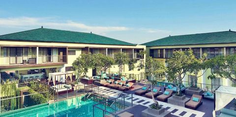 obiekt, teren hotelu, basen