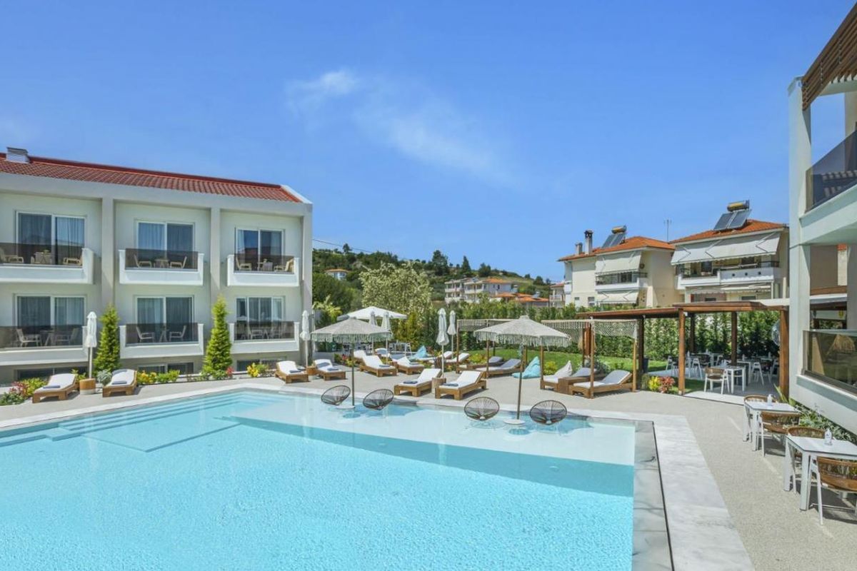 obiekt, teren hotelu, basen