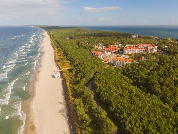 obiekt, teren hotelu, plaża