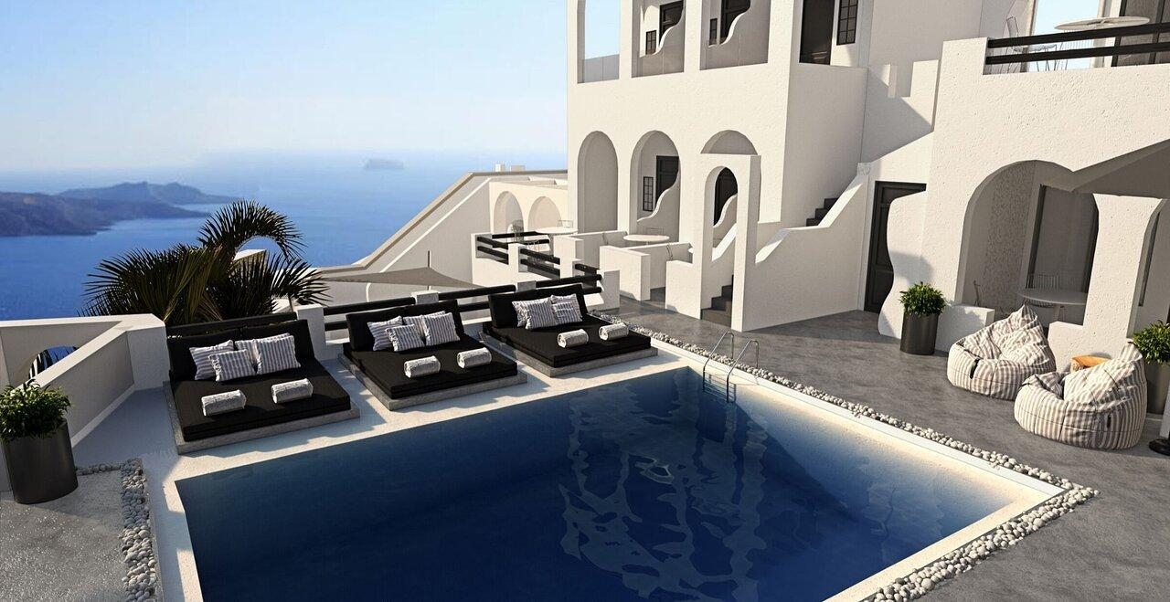 obiekt, teren hotelu, basen
