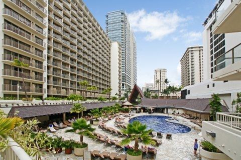 obiekt, teren hotelu, basen