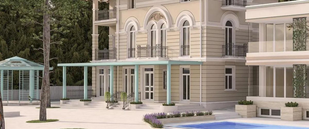 obiekt, teren hotelu, basen