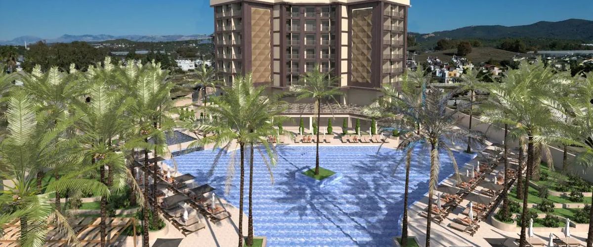 obiekt, teren hotelu, basen