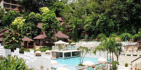 obiekt, teren hotelu, basen