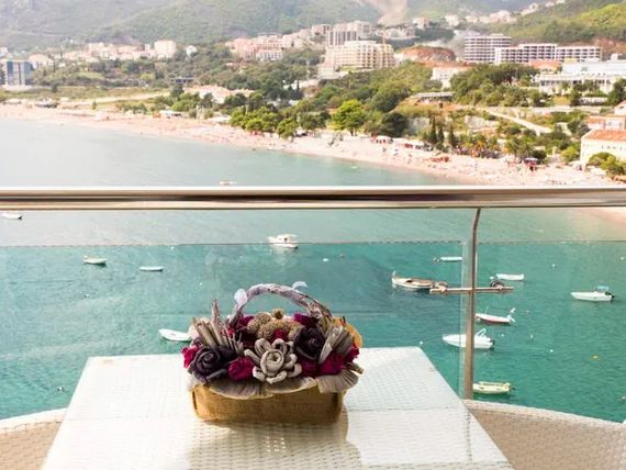 góry, plaża, balkon / taras