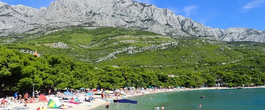 plaża, góry