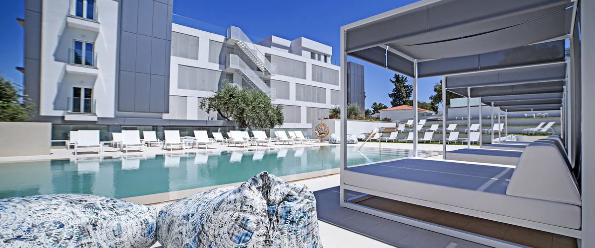 obiekt, teren hotelu, basen