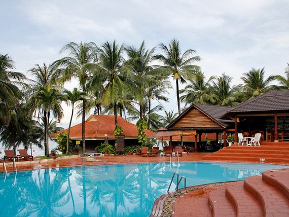 obiekt, teren hotelu, basen
