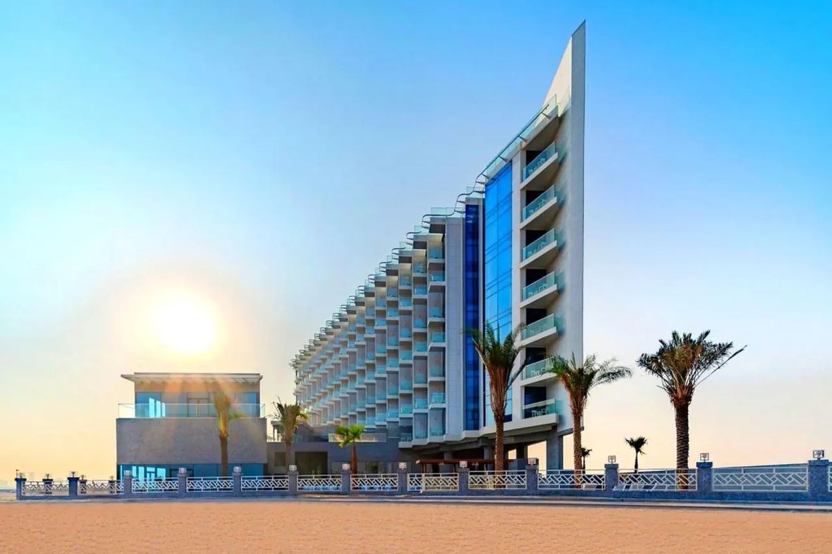 obiekt, teren hotelu, plaża