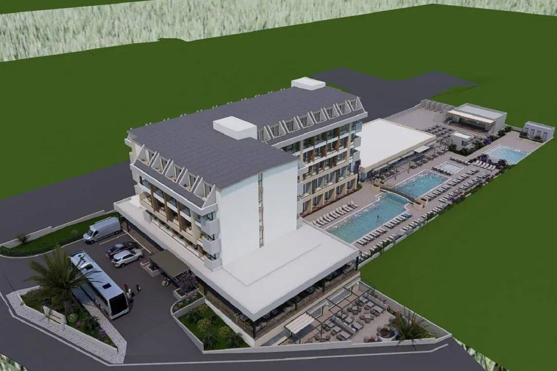 obiekt, teren hotelu, basen