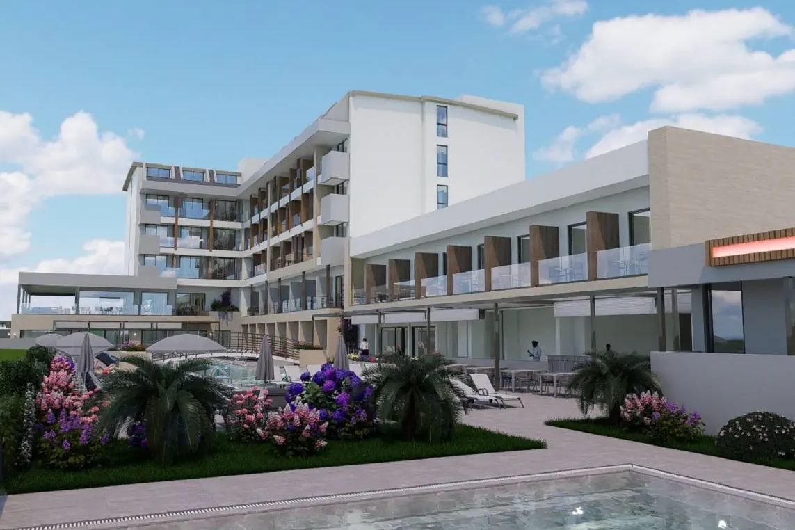 obiekt, teren hotelu, basen