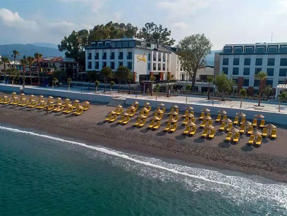 obiekt, teren hotelu, plaża