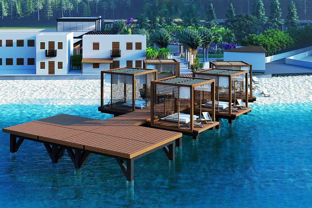 teren hotelu, plaża, obiekt