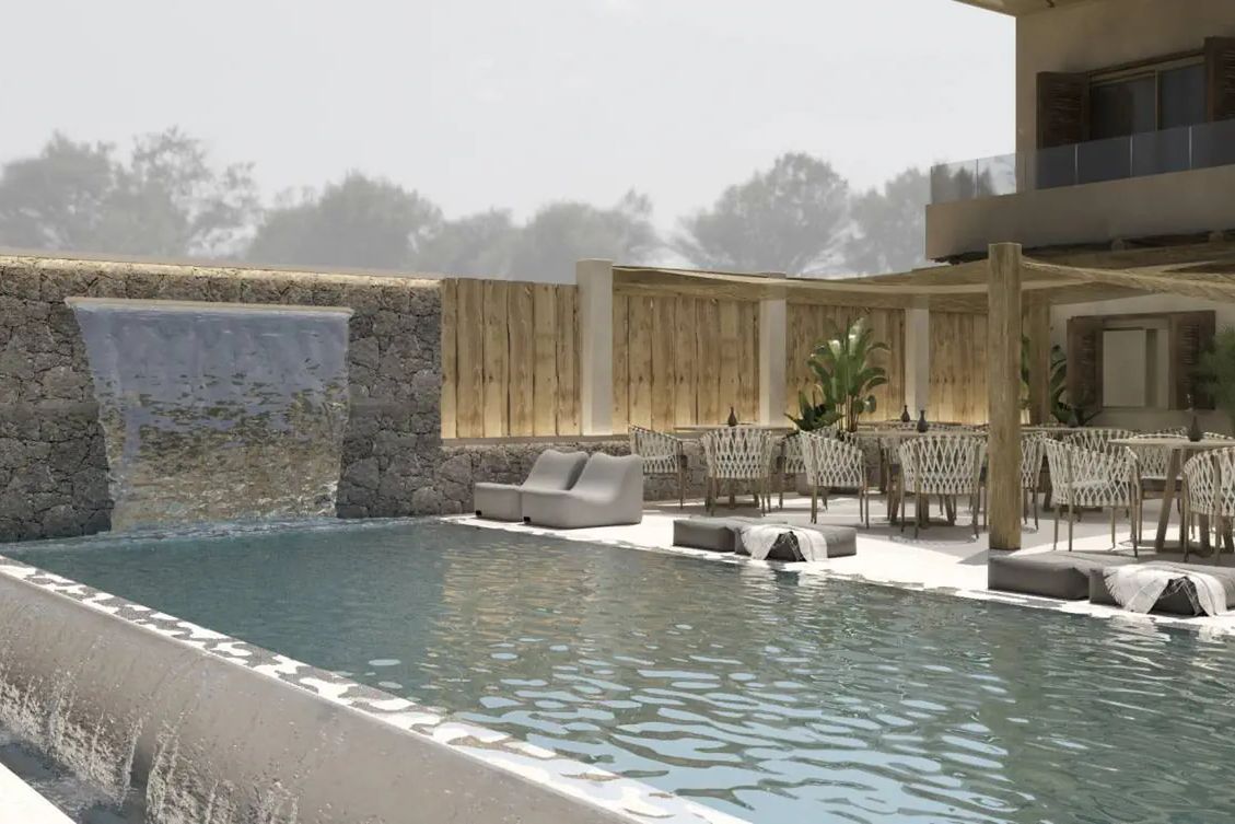 teren hotelu, basen, restauracja