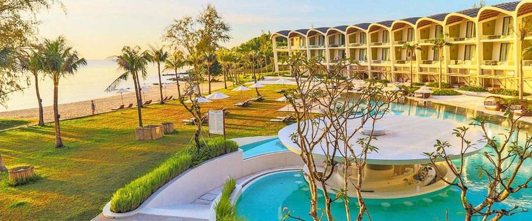 obiekt, teren hotelu, basen, plaża