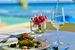 plaża, restauracja