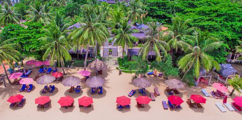 obiekt, teren hotelu, plaża