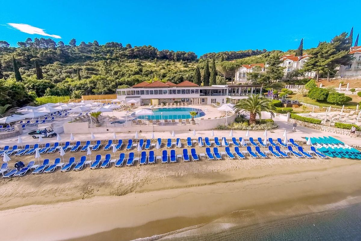 obiekt, teren hotelu, plaża